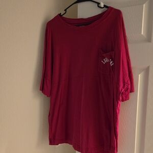 PINK Victoria's Secret Burgundier campus t shirt size L